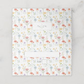 Boho Chic Wildblumen Moderne Blumenhochzeit Platzkarte (Außenseite Aufgefaltet)
