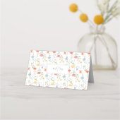 Boho Chic Wildblumen Moderne Blumenhochzeit Platzkarte (Rückseite)