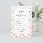 Boho Chic Wildblumen Moderne Blumenhochzeit RSVP Karte (Stehend Vorderseite)