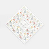 Boho Chic Wildblumen Moderne Blumenhochzeit Serviette (Ecke)
