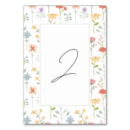 Boho Chic Wildblumen Moderne Blumenhochzeit Tischnummer