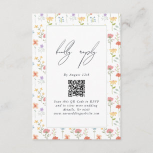 Boho-Chic-Wildblumen Moderne Florale Hochzeit Begleitkarte