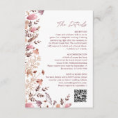 Boho Chic Wildblumen QR Code Hochzeitdetails Begleitkarte (Vorderseite)