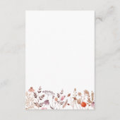 Boho Chic Wildblumen QR Code Hochzeitdetails Begleitkarte (Rückseite)