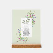 Boho chic Wildblumen Script Hochzeitssitze Acrylschild (Vorderseite)