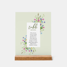 Boho chic Wildblumen Script Hochzeitssitze Acrylschild