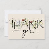 Boho Chic Wildblumen Vielen Dank Karten (Vorderseite)