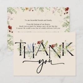 Boho Chic Wildblumen Vielen Dank Karten