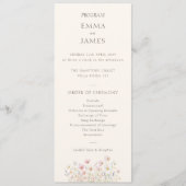 Boho-chic-wilde-Blumen-Hochzeitsprogramm Programm (Vorderseite)
