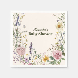 Boho Chic Wildflower-Baby-Feier Serviette