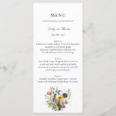 Boho-Chic-Wildflower-Einfachhochzeit Menükarte (Vorderseite)