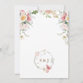 Boho-Chic-Wildflower-Frühlingsgarten-Hochzeit Einladung (Rückseite)
