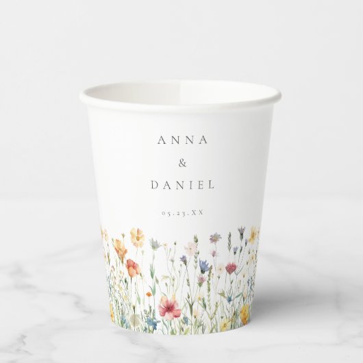 Boho-Chic-Wildflower-Hochzeit Pappbecher (Links)