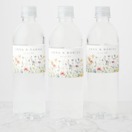 Boho-Chic-Wildflower-Hochzeit Wasserflaschenetikett