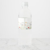 Boho-Chic-Wildflower-Hochzeit Wasserflaschenetikett (Rückseite)
