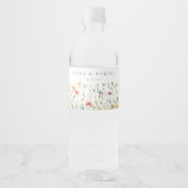 Boho-Chic-Wildflower-Hochzeit Wasserflaschenetikett (Vorderseite)