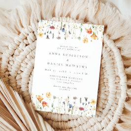 Boho-Chic-Wildflower-Hochzeits-Einladung Einladung