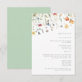 Boho-Chic-Wildflower-Hochzeitsdetails Begleitkarte