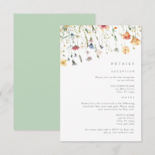 Boho-Chic-Wildflower-Hochzeitsdetails Begleitkarte