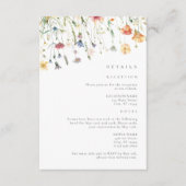 Boho-Chic-Wildflower-Hochzeitsdetails Begleitkarte (Vorderseite)