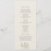 Boho-Chic-Wildflower-Hochzeitsprogramm Programm (Rückseite)