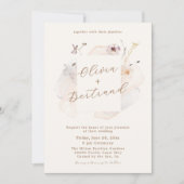 Boho Chic Wildflower Minimalist Garden Wedding Einladung (Vorderseite)