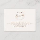 Boho-Chic-Wildflower-Minimalist-QR-Code-Hochzeit Begleitkarte (Vorderseite)