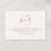 Boho Chic Wildflower Minimalist QR code Wedding Begleitkarte (Vorderseite)