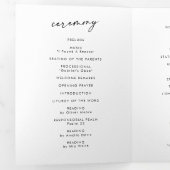 Boho-Chic-Wildflower-Monogramm-Hochzeit Dreifach-gefaltete Programmkarte (Innen Erste Seite)