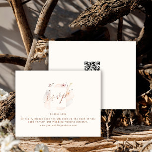 Boho-Chic-Wildflower-QR-Code-Hochzeit RSVP Karte