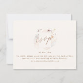 Boho Chic Wildflower QR Code Wedding RSVP Karte (Vorderseite)