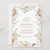 Boho Chic Wildflower Spring Garden Wedding Einladung (Vorderseite)