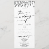 Boho-Chic-Wildflower-Tea-Length-Hochzeit Programm (Vorderseite)