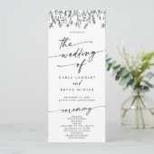 Boho-Chic-Wildflower-Tea-Length-Hochzeit Programm (Stehend Vorderseite)