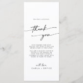 Boho Chic Wildflower Thank You and Wedding Menükarte (Rückseite)