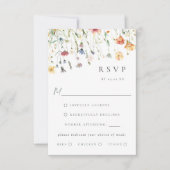 Boho Chic Wildflower Wedding Meal Choice RSVP Card (Vorderseite)