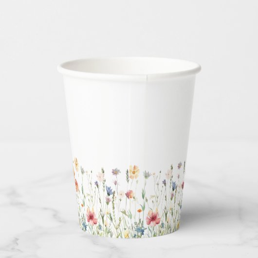 Boho Chic Wildflower Wedding Pappbecher (Rechts)