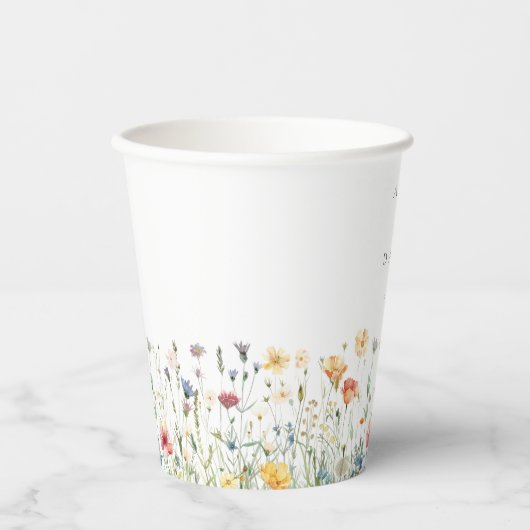 Boho Chic Wildflower Wedding Pappbecher (Vorderseite)