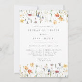 Boho Chic Wildflower Wedding Rehearsal Dinner Einladung (Vorderseite)