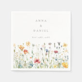 Boho Chic Wildflower Wedding Serviette (Vorderseite)