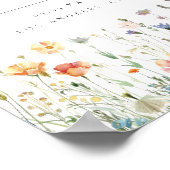 Boho Chic Wildflower Wedding Welcome Poster (Ecke)