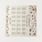Boho Chic Wildflowers 21-Tisch-Sitzplan Wandteppich (Vorderseite (Horizontal))