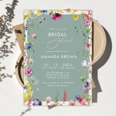 Boho Chic Wildflowers Love in bloom Bridal Shower  Einladung
