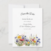 Boho Chic Wildflowers Modern 3 Foto Save The Date (Vorderseite)