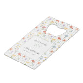 Boho Chic Wildflowers Modern Floral Wedding Favor Geldbeutel Flaschenöffner (Vorderseite Schrägansicht)