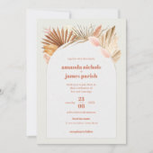 Boho Chic Wüste getrocknete Blätter und Pampas Hoc Save The Date (Vorderseite)