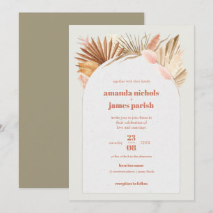 Boho Chic Wüste getrocknete Blätter und Pampas Hoc Save The Date