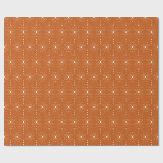 Boho Chic Wüste Sunburst in Rusty Brown Geschenkpapier (Flach)