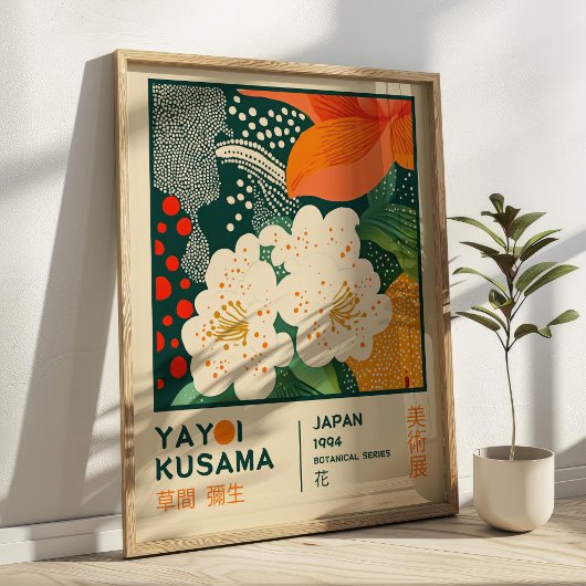 BOHO Chic Yayoi Kusama Floral Exhibition Poster