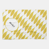 Boho Chic Yellow Herbstlaubs Watercolor Geschirrtuch (Horizontal)